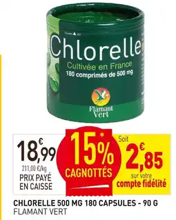 naturéO Flamant vert chlorelle 500 mg 180 capsules - 90 g offre
