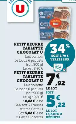 Super U U petit beurre tablette chocolat offre