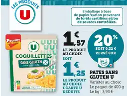 Super U U pâtes sans gluten offre