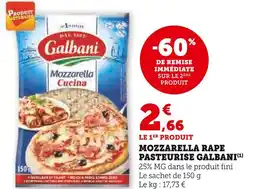 Super U Galbani mozzarella râpée pasteurisée offre