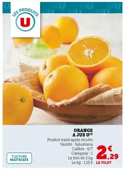 Super U U orange à jus offre