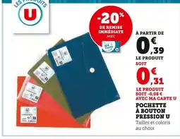 Super U U pochette à bouton pression offre