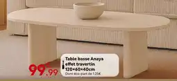 Maxi Bazar Table basse anaya effet travertin offre