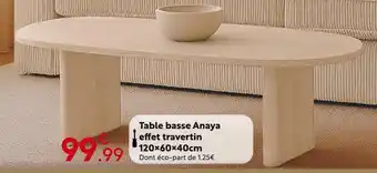Table basse anaya effet travertin