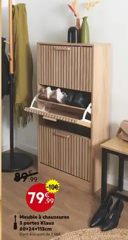 Maxi Bazar Meuble à chaussures 3 portes klaus offre