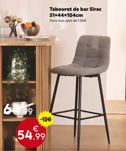 Maxi Bazar Tabouret de bar sirac offre