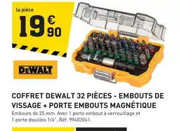 Tout faire matériaux Dewalt coffret 32 pièces - embouts de vissage + porte embouts magnétique offre