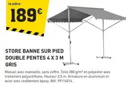 Tout faire matériaux Store banne sur pied double pentes 4 x 3 m gris offre