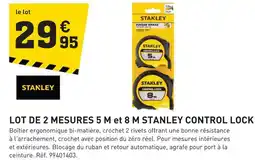 Tout faire matériaux Stanley lot de 2 mesures 5 m et 8 m control lock offre