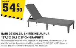 Tout faire matériaux Bain de soleil en résine jaipur offre