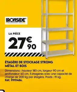 Tout faire matériaux Ironside étagère de stockage strong métal et bois offre