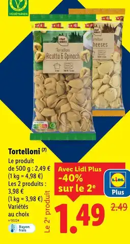Lidl Chef select tortelloni offre