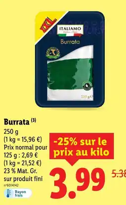 Lidl Italiamo burrata offre