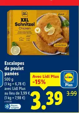 Lidl Chef select escalopes de poulet panées offre