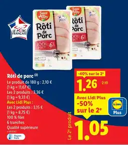Lidl Saint alby rôti de porc offre