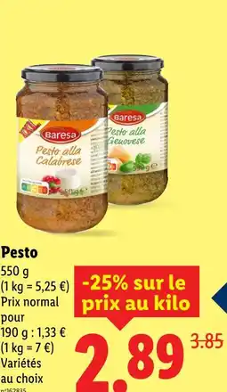 Lidl Baresa pesto offre