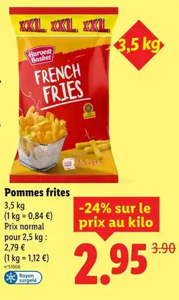 Lidl Harvest basket pommes frites offre