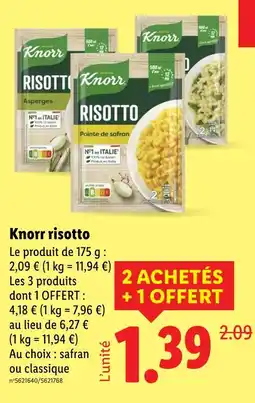 Lidl Knorr risotto safran offre