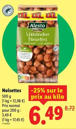 Lidl Alesto hazelnoten noisettes offre