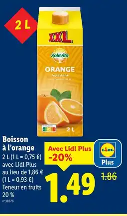 Lidl Solevita boisson à l'orange offre