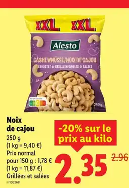 Lidl Alesto noix de cajou offre