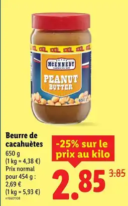 Lidl Mckennedy peanut butter offre