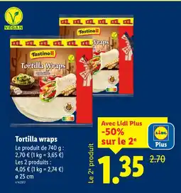 Lidl Tastino tortilla wraps offre