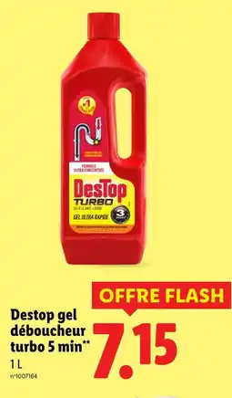 Lidl Destop gel déboucheur turbo 5 min offre