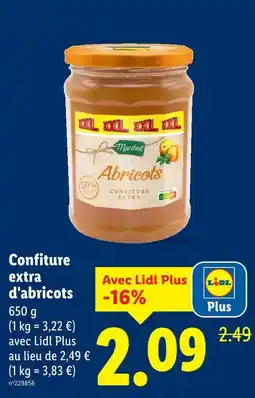Lidl Maribel confiture extra d'abricots offre