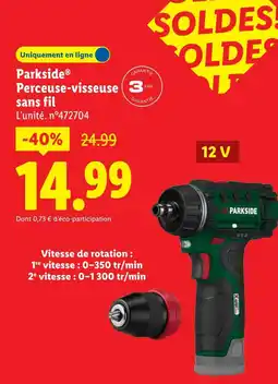 Lidl Parkside perceuse-visseuse sans fil offre