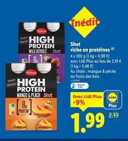Lidl Milbona shot riche en protéines offre