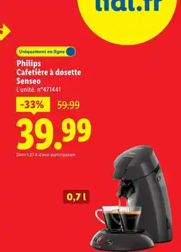 Lidl Philips / senseo cafetière à dosette senseo offre