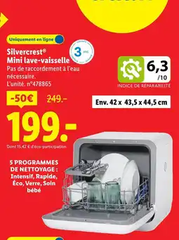 Lidl Silvercrest mini lave-vaisselle offre