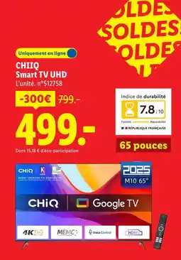 Lidl Chiiq smart tv uhd offre