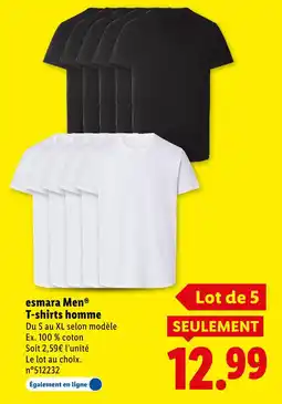 Lidl Esmara t-shirts homme offre