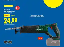 Lidl Parkside scie sabre sans fil offre