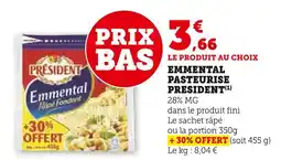 U Express Président emmental pasteurisé offre