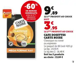 U Express Carte noire café dosettes offre