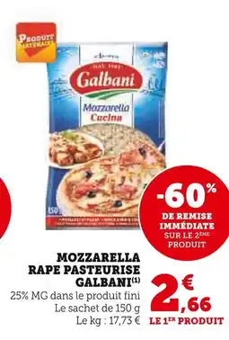 U Express Galbani mozzarella râpée pasteurisée offre