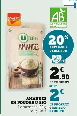 U Express U bio amandes en poudre offre