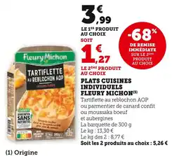U Express Fleury michon plats cuisines individuels offre