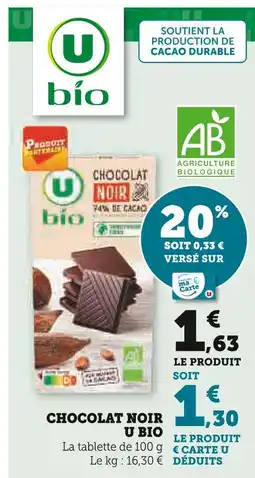 U Express U bio chocolat noir offre
