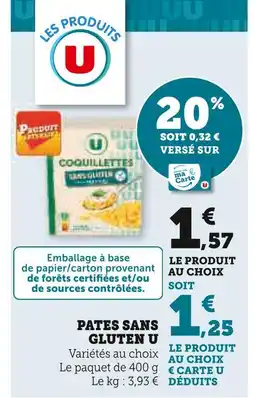U Express U pâtes sans gluten offre