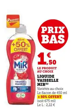U Express Mir liquide vaisselle offre