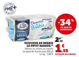 U Express Le petit basque douceur de brebis offre