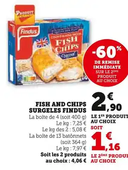 U Express Findus fish and chips surgelés offre