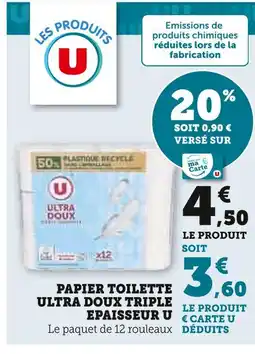 U Express U papier toilette ultra doux triple épaisseur offre