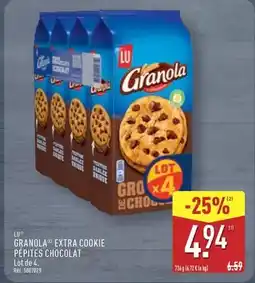 ALDI Lu - granola extra cookie pepites chocolat offre
