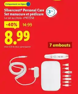 Lidl Silvercrest personal care - set manucure et pédicure offre