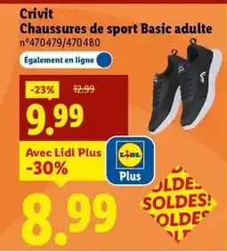 Lidl Crivit - chaussures de sport basic adulte offre